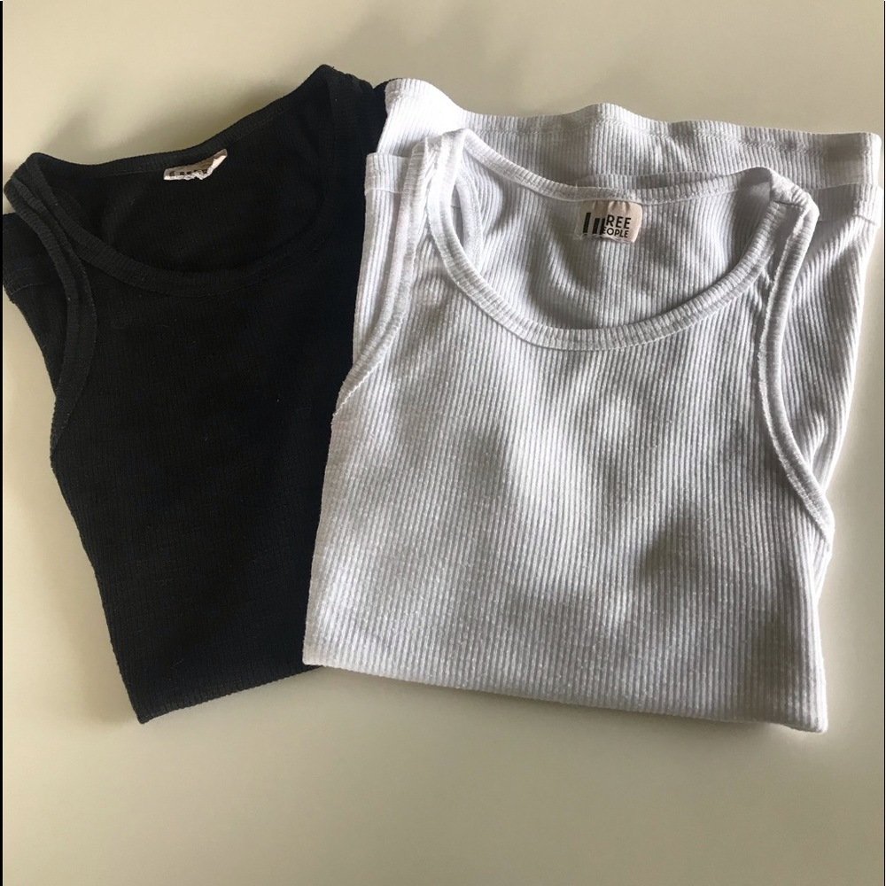 2 Free People black and white tank tops